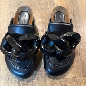 JW Anderson Black Chain Detail Women's Loafers leather 37